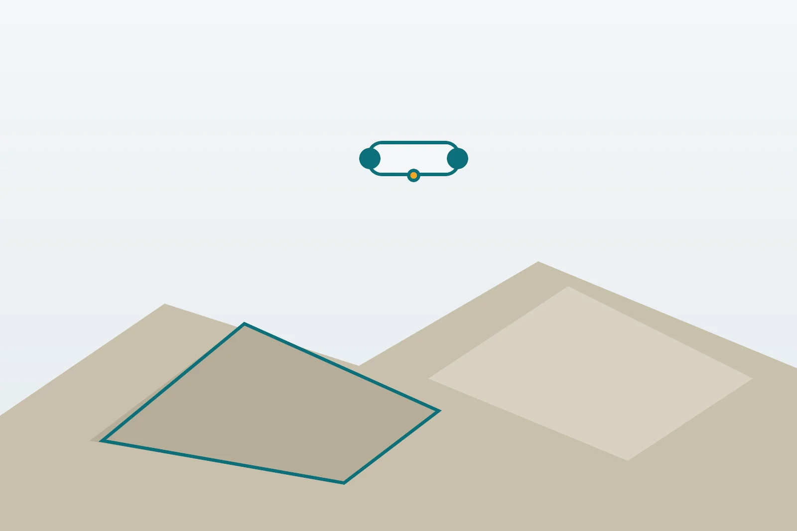Drohne erfasst eine helle Schüttguthalde auf einer Schweizer Baustelle mit sichtbaren Böschungen und markierter Vermessungsfläche
